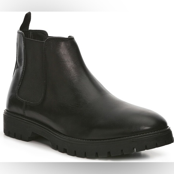 Vince Camuto Men’s Zavara Lug Chelsea Boots Genuine Leather In Black Size 11.5 - Picture 1 of 8